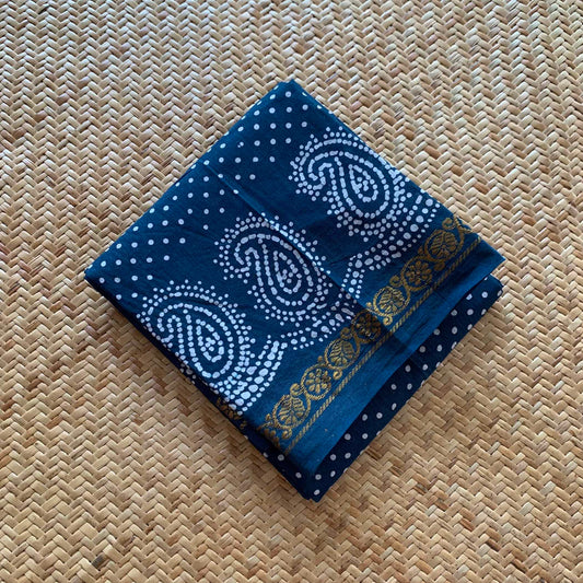 Teal Wax Printed Cotton Blouse piece