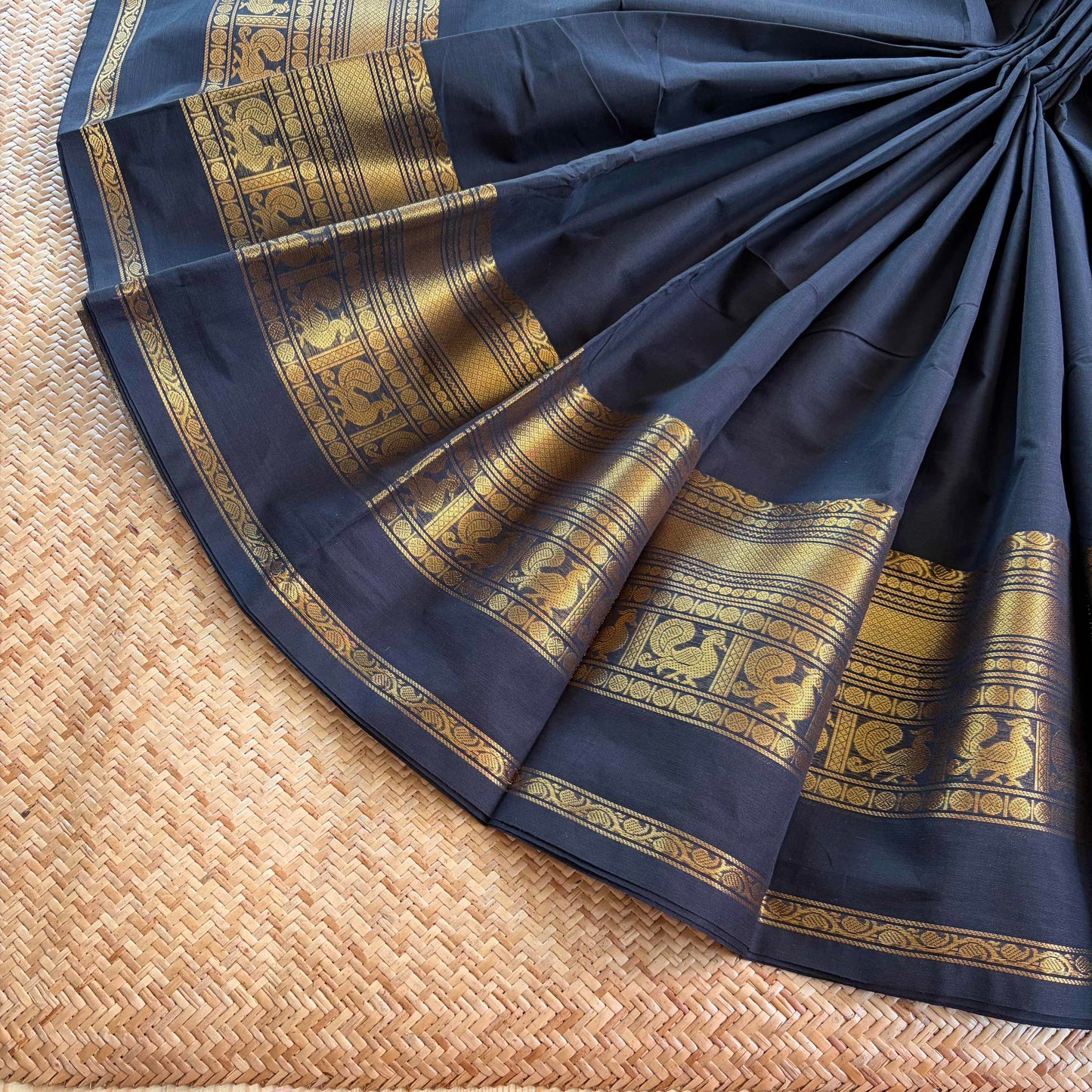 Chettinad Cotton Saree, Black
