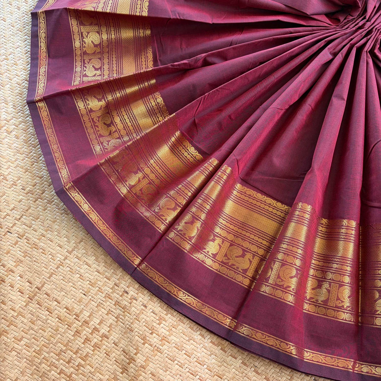 Chettinad Cotton Saree, Maroon
