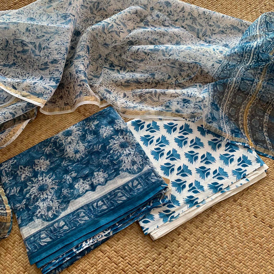 Kota 3 Piece Salwar Suit Material, Blue