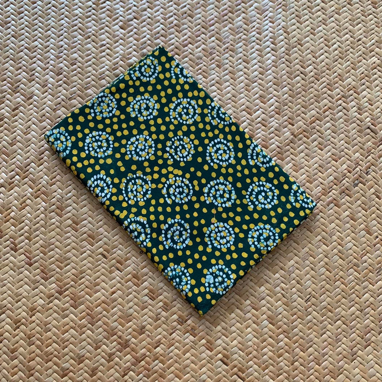 Dark Green Wax Printed  Cotton Blouse piece