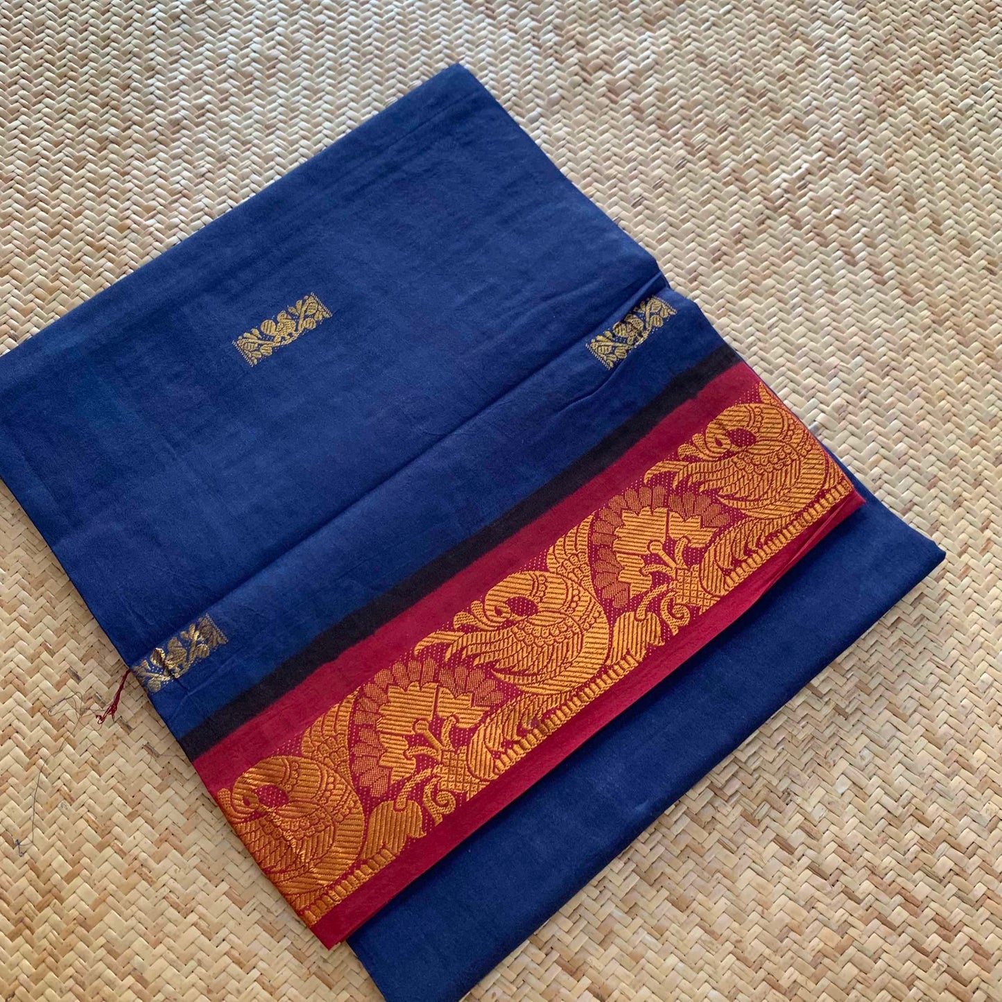 Blue, Madurai Sungadi Saree With Butta