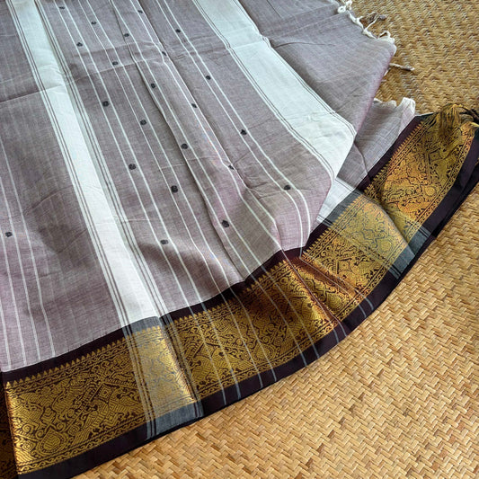 Chettinad Cotton Saree, Grey