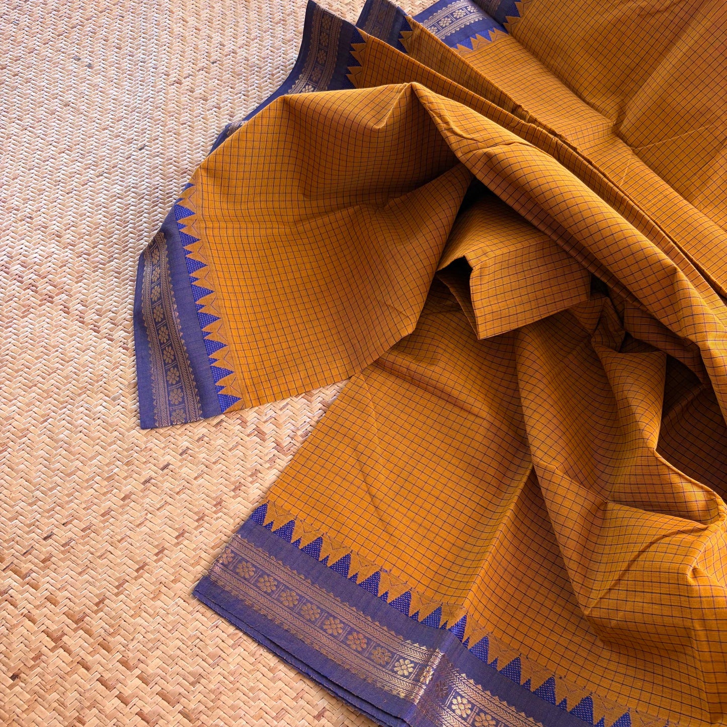 Chettinad Cotton Saree, Mustard