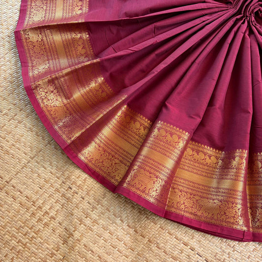 Chettinad Cotton Saree, Maroon