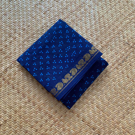 Blue Wax Printed Cotton Blouse piece