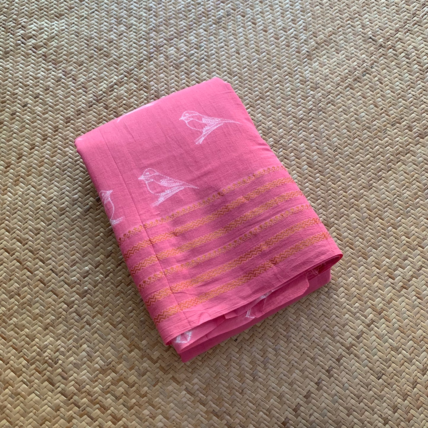 Pink, Hand Crafted Shibori Sungudi Cotton Saree