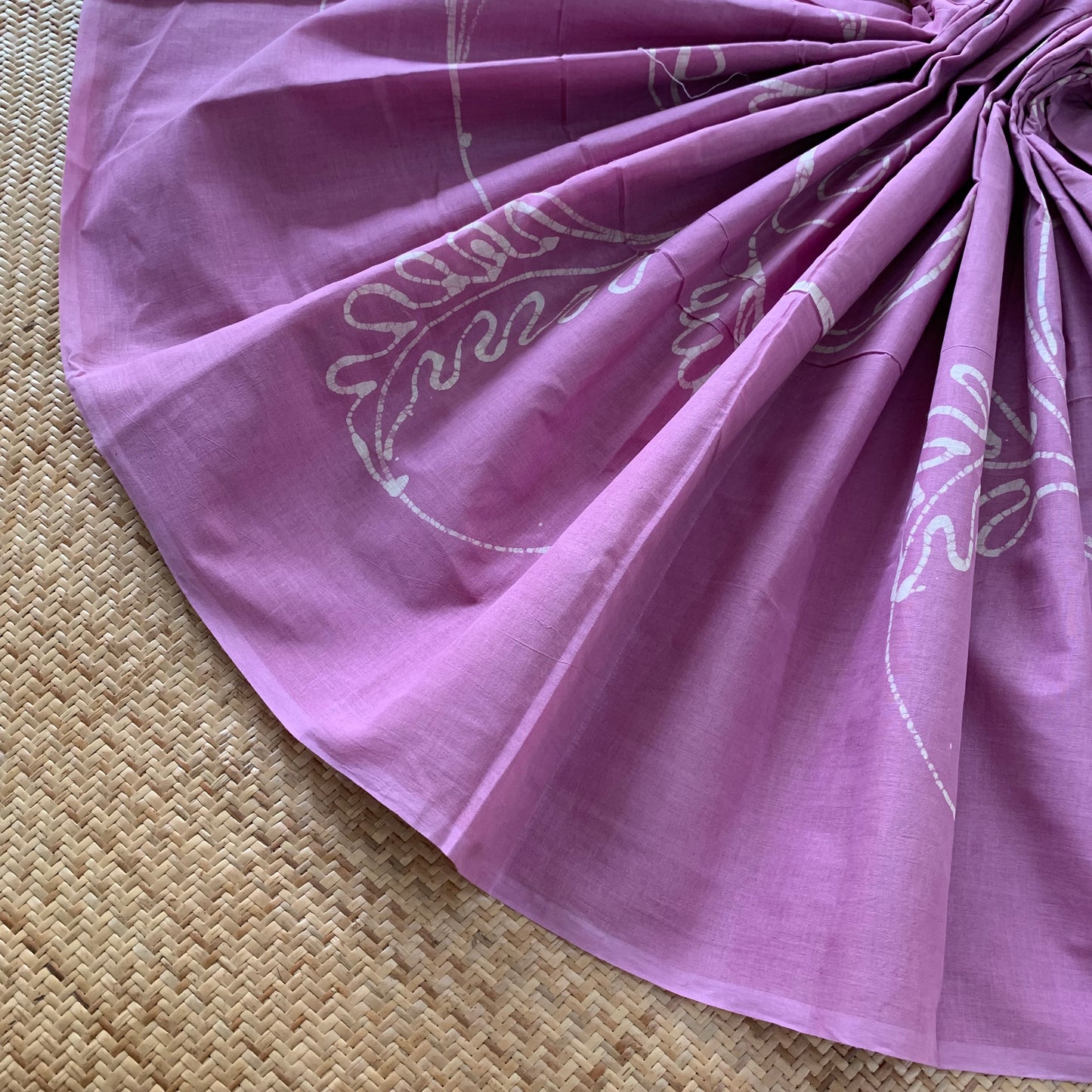 Wax Print Sungudi Saree, lilac