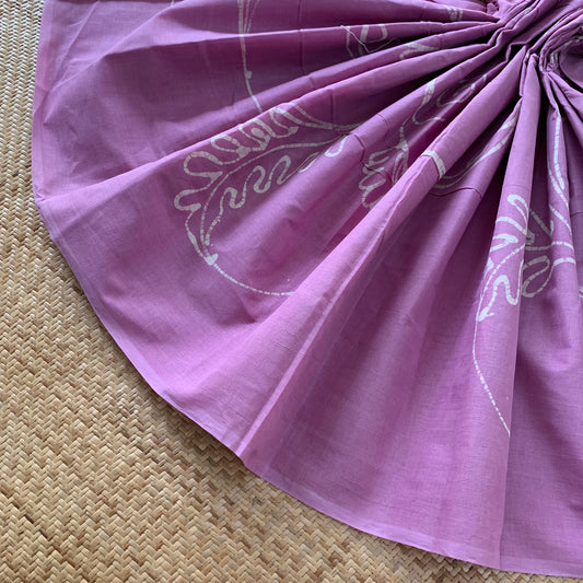 Wax Print Sungudi Saree, lilac