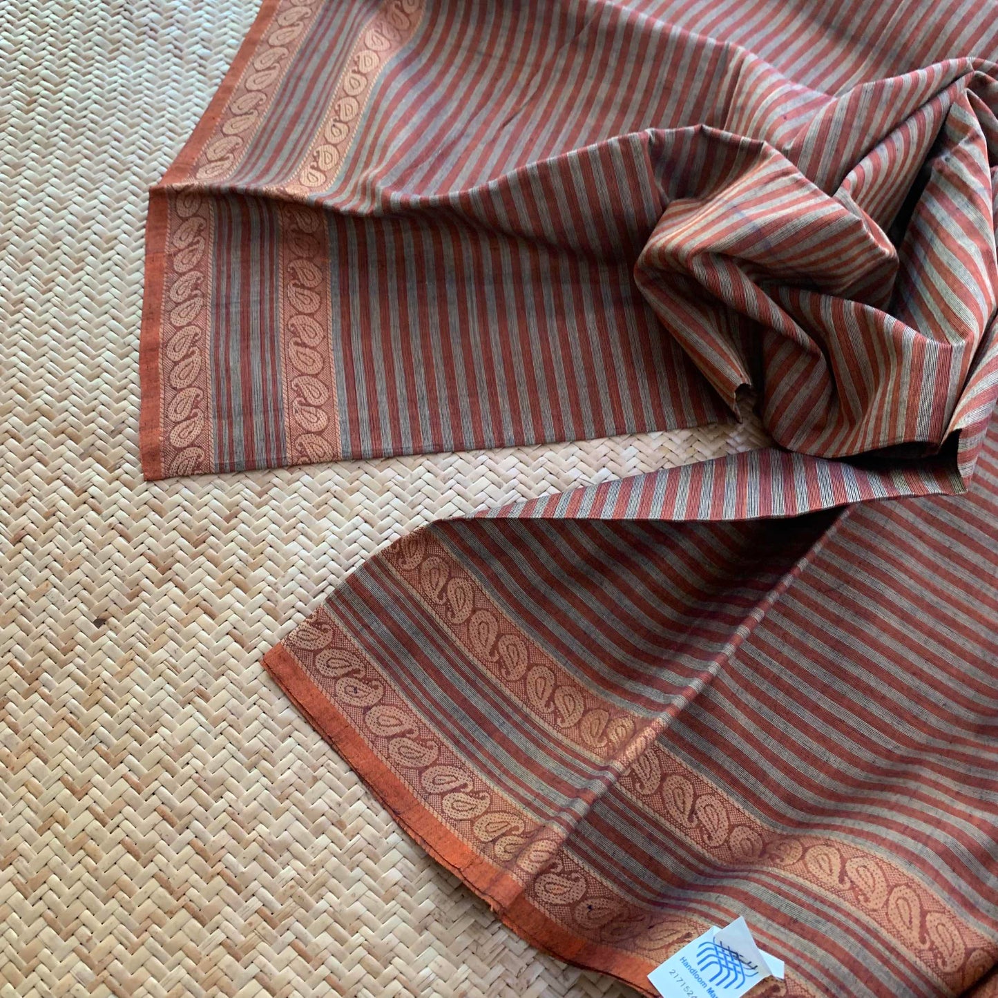 Brown , Hand Woven Cotton Saree