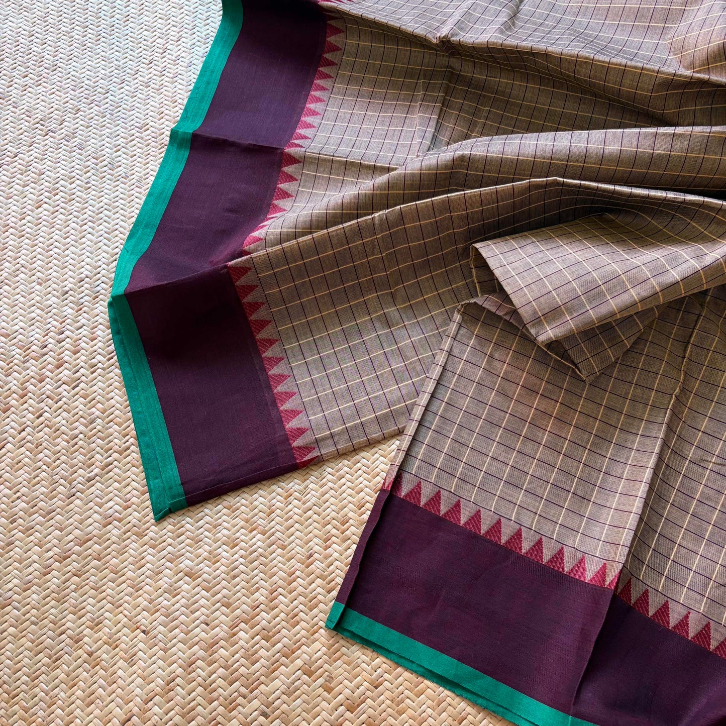 Chettinad Cotton Saree, Brown