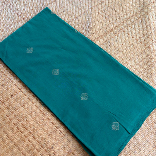 Handloom Cotton Running Fabric, Green