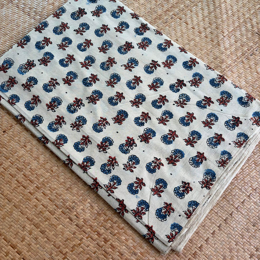 Ajrak Cotton Running Fabric, White
