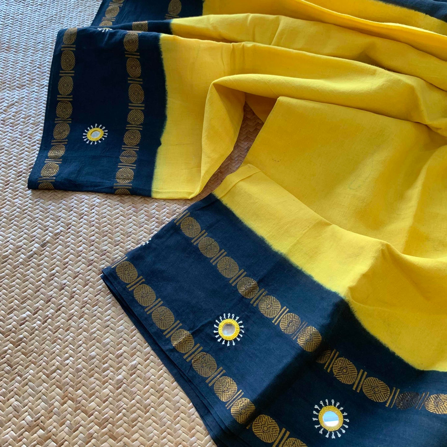 Sungudi Saree with multi colour thread Lambamdi embroidery