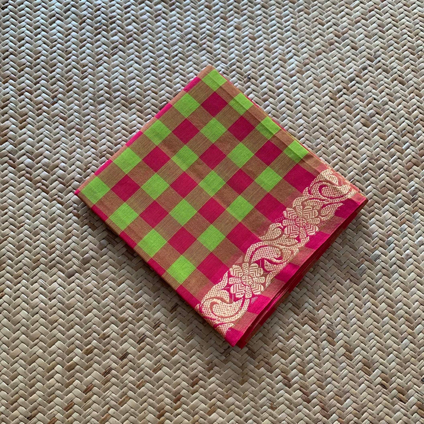 Multicoloured, Chettinad Cotton Blouse piece