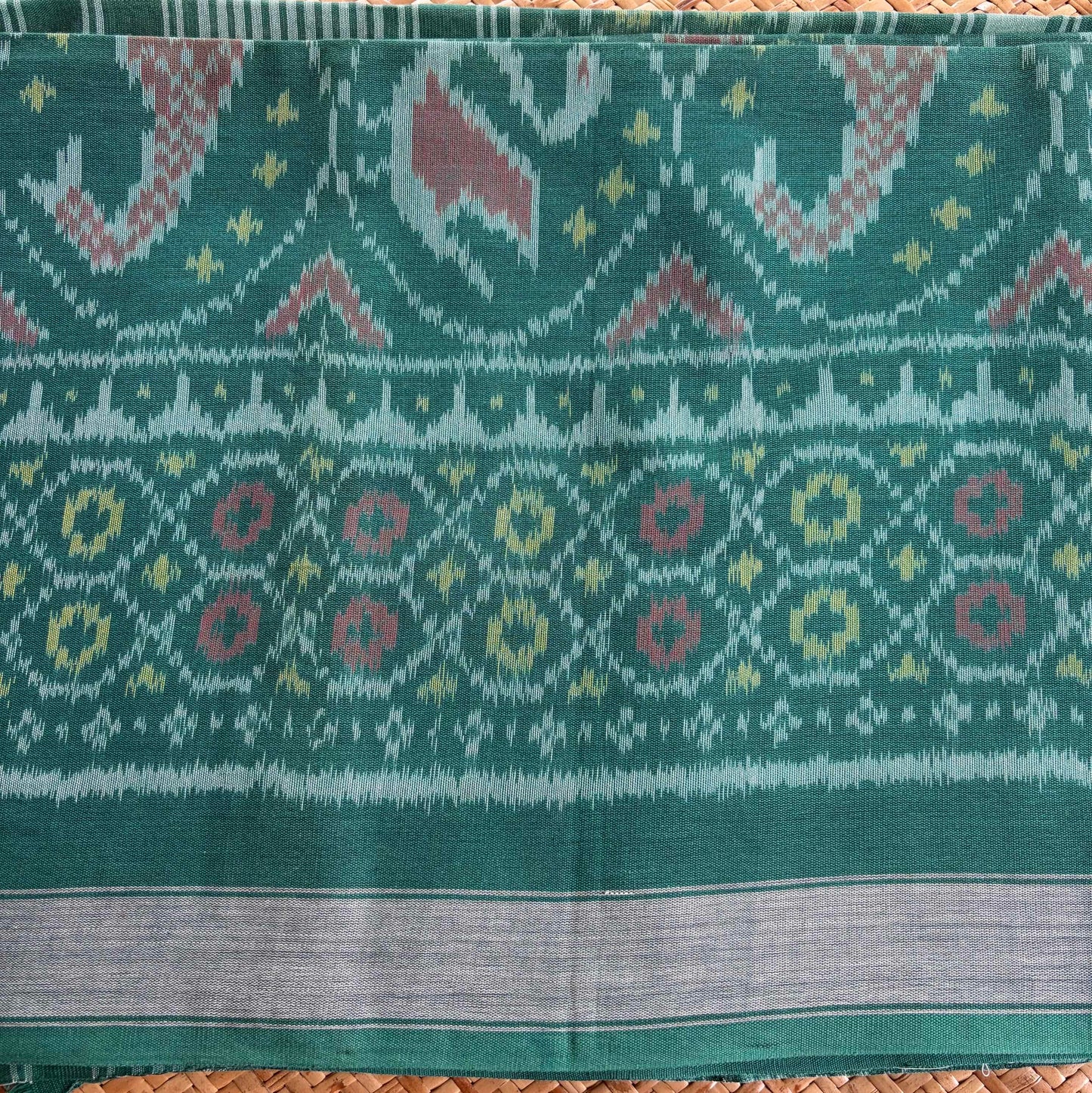 Green, Genuine Patola Cotton Handloom Dupatta