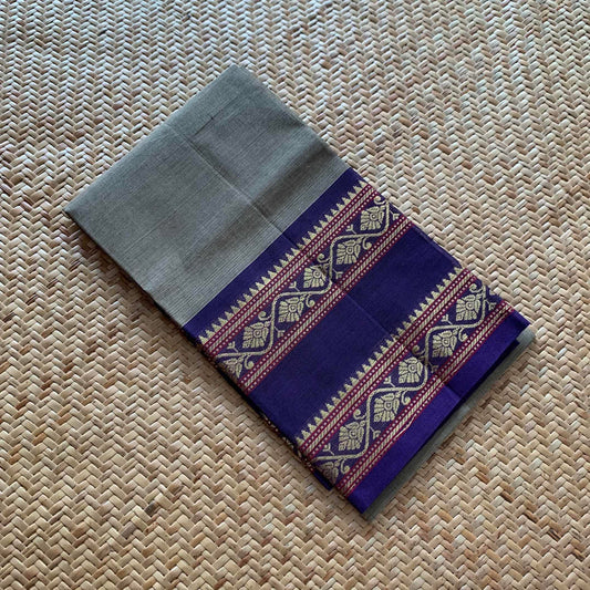 Grey, Chettinad Cotton Blouse piece