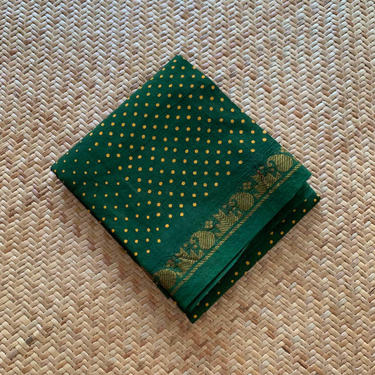 Green Wax Printed Cotton Blouse piece