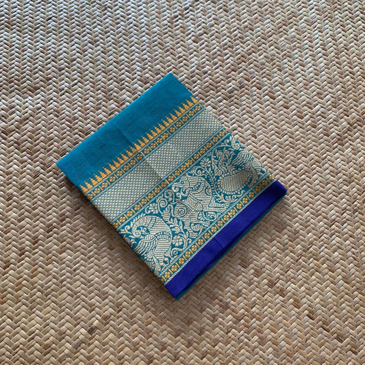 Blue, Chettinad Cotton Blouse piece