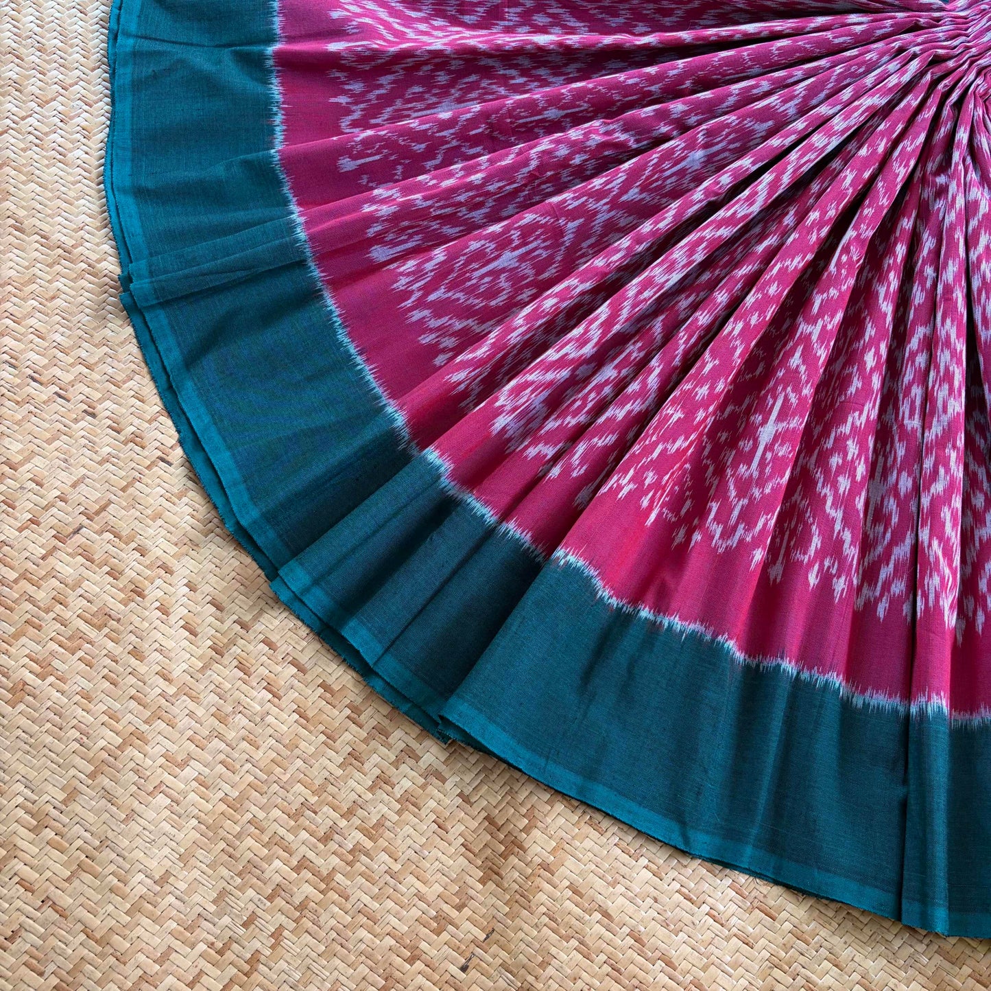 Pink, Pochambally Ikkat Hand Woven Cotton Saree