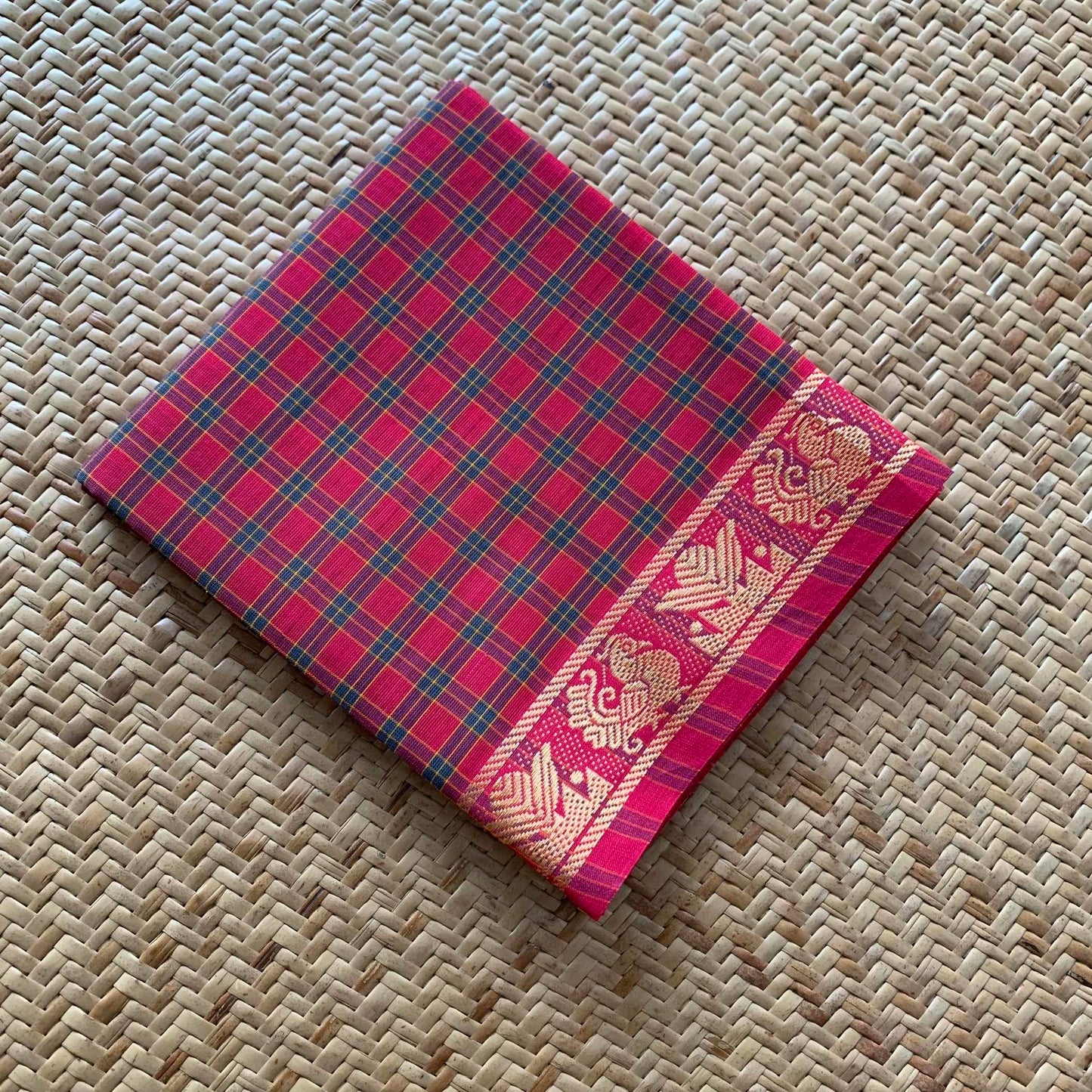 Multicoloured, Chettinad Cotton Blouse piece