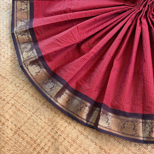 Chettinad Cotton Saree, Red