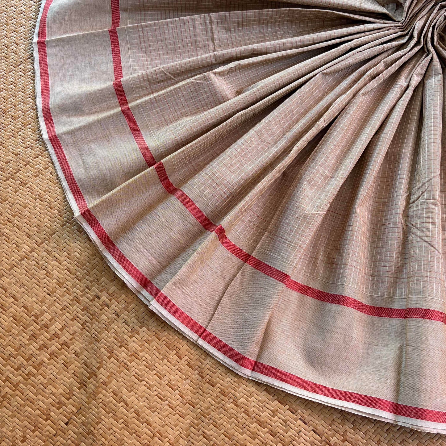 Chettinad Cotton Saree, Beige