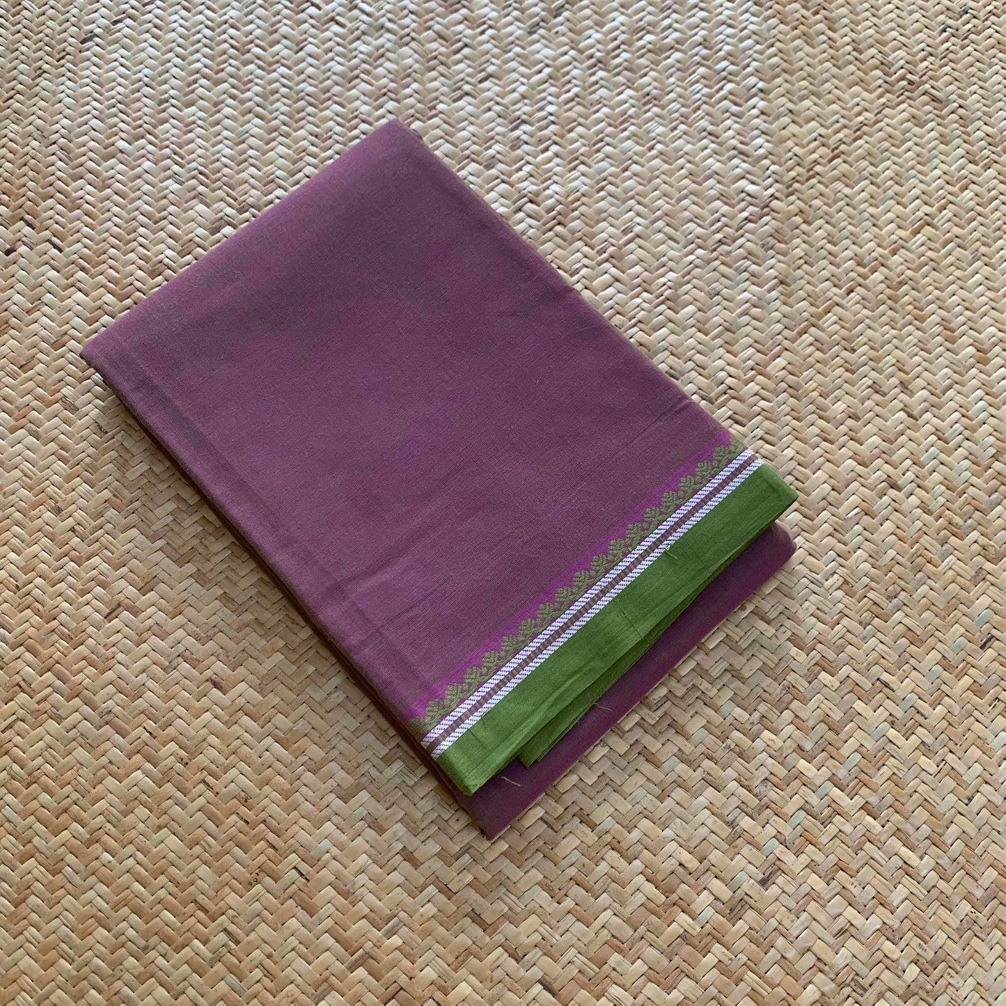 Purple with Green , Chettinad Cotton Saree