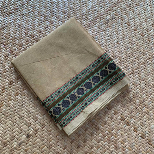 Beige, Chettinad Cotton Blouse piece