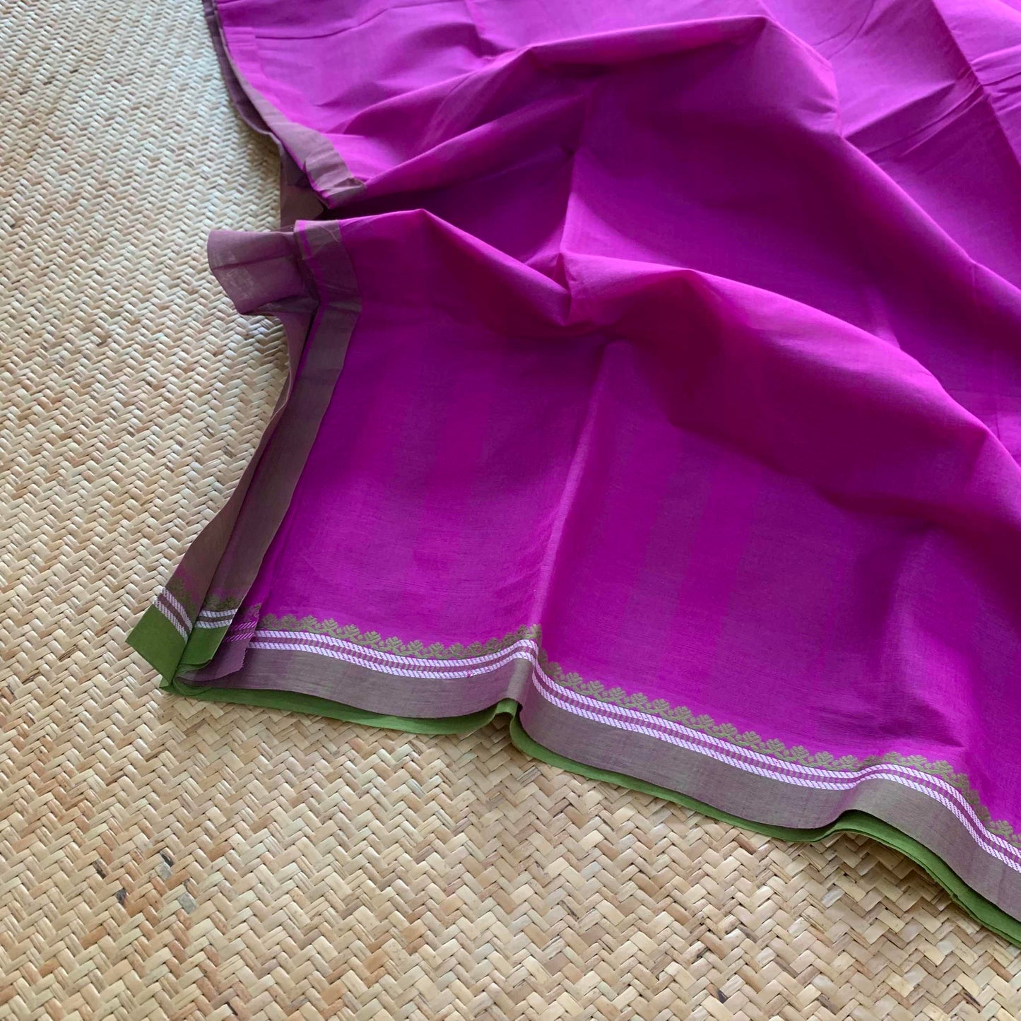 Purple with Green , Chettinad Cotton Saree