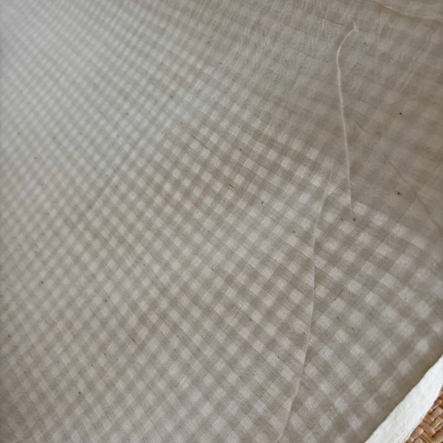 Jamdani Handloom Cotton Running Fabric, Off White