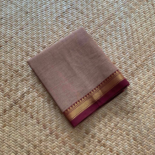 Brownish Grey, Chettinad Cotton Blouse piece