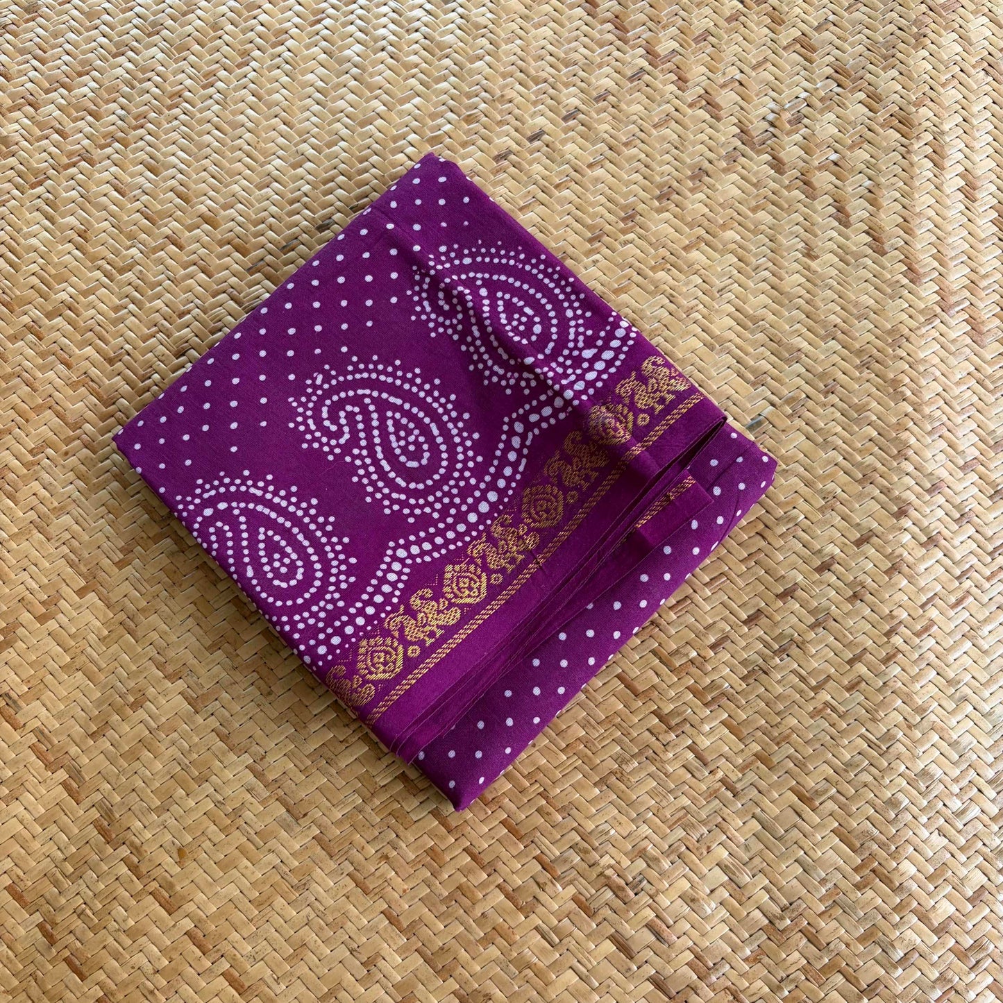 Purple Wax Printed Cotton Blouse piece