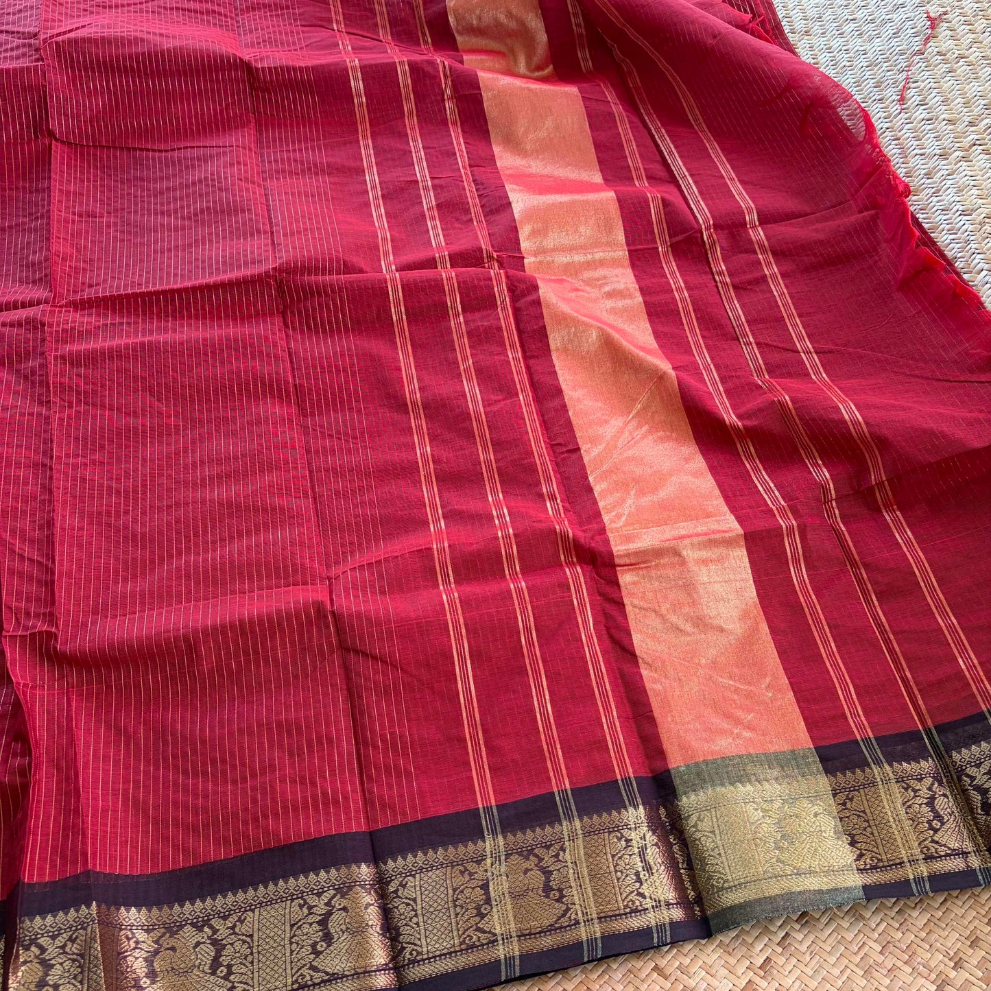 Chettinad Cotton Saree, Red