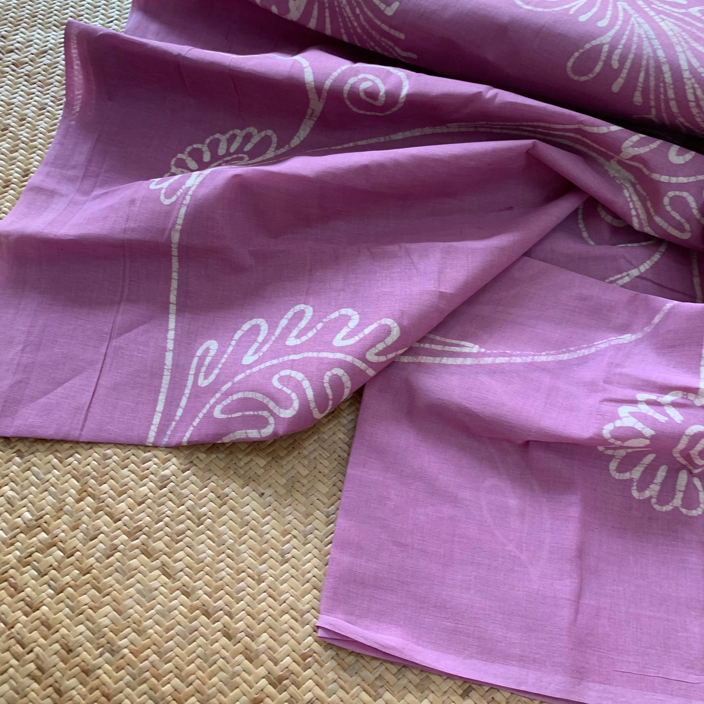 Wax Print Sungudi Saree, lilac