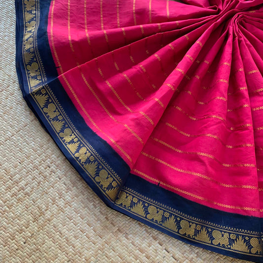 Pink , Madurai Sungadi Saree With Butta