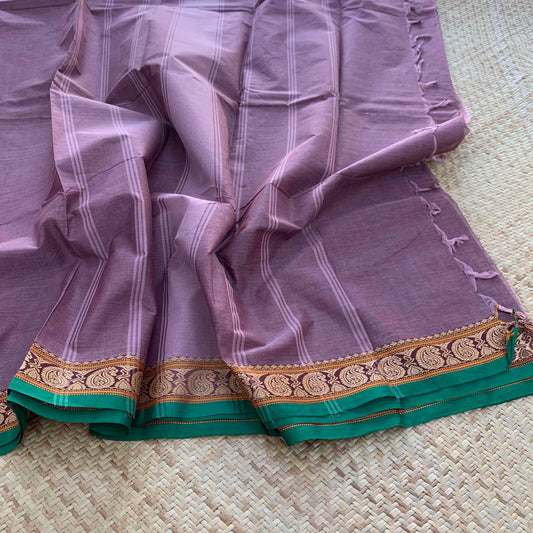 Purple Thread Border, Chettinad Cotton Saree