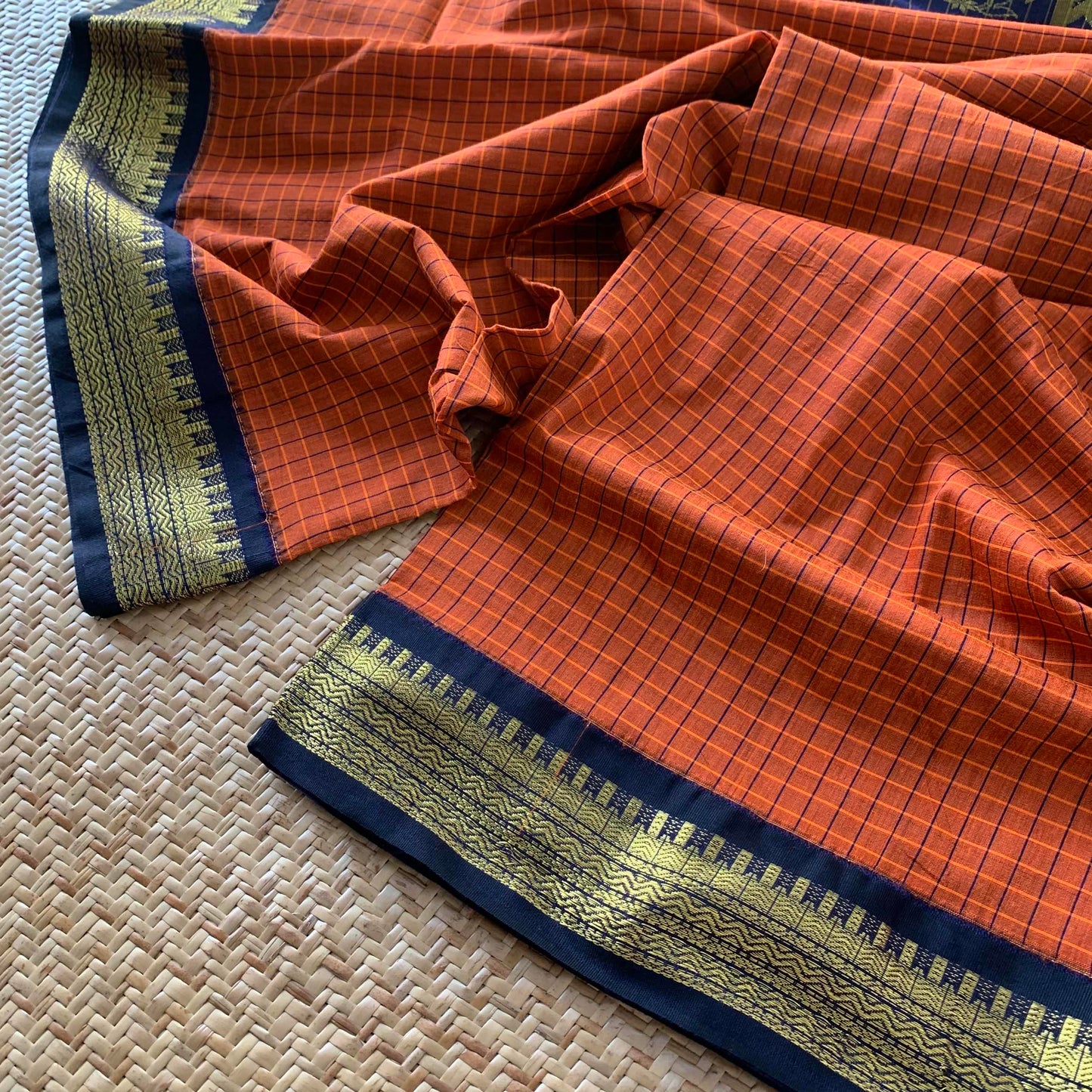 Brown, Kalyani Silk Cotton.