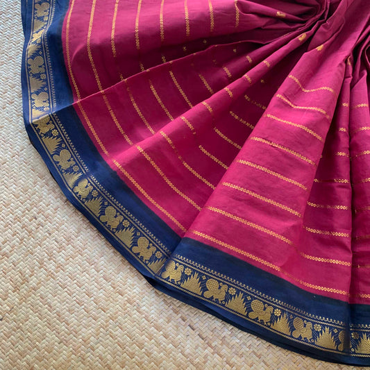 Maroon, Madurai Sungadi Saree With Butta