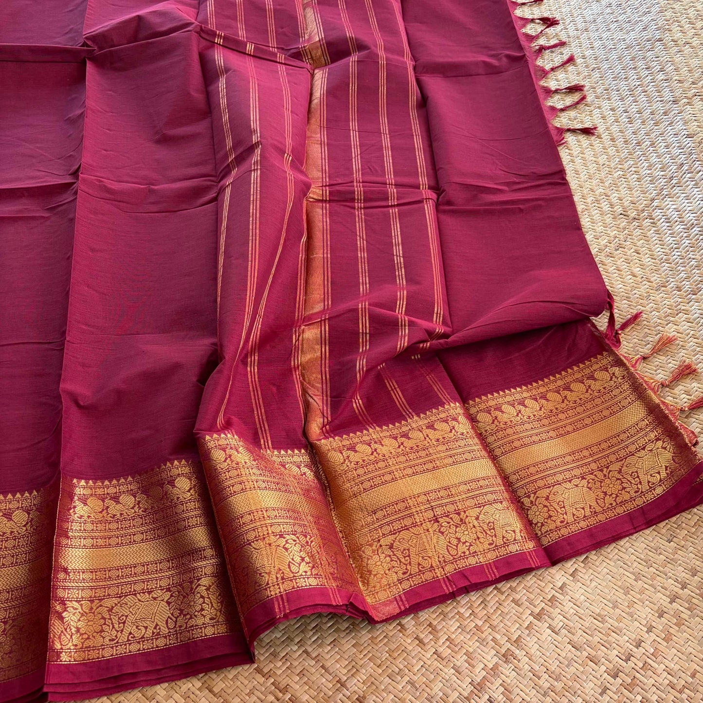 Chettinad Cotton Saree, Maroon