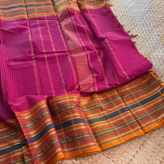 Chettinad Cotton Saree, Maroon