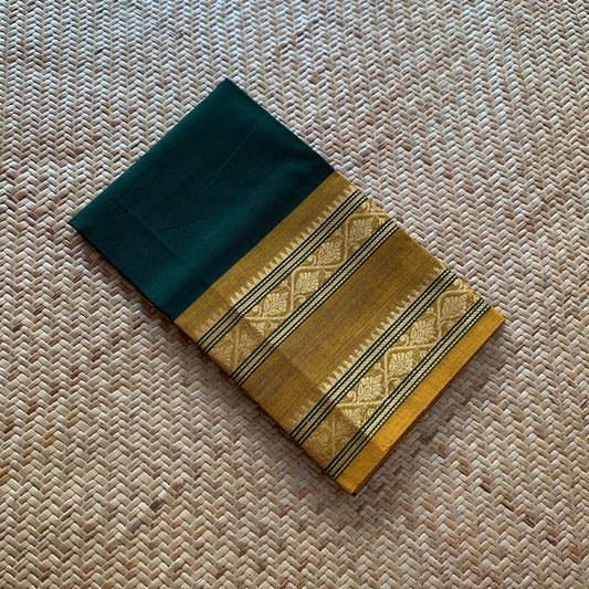 Dark Green, Chettinad Cotton Blouse piece