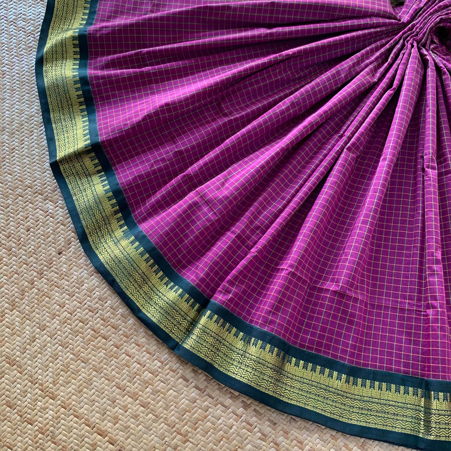 Purple, Kalyani Silk Cotton.