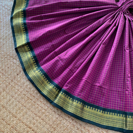 Purple, Kalyani Silk Cotton.