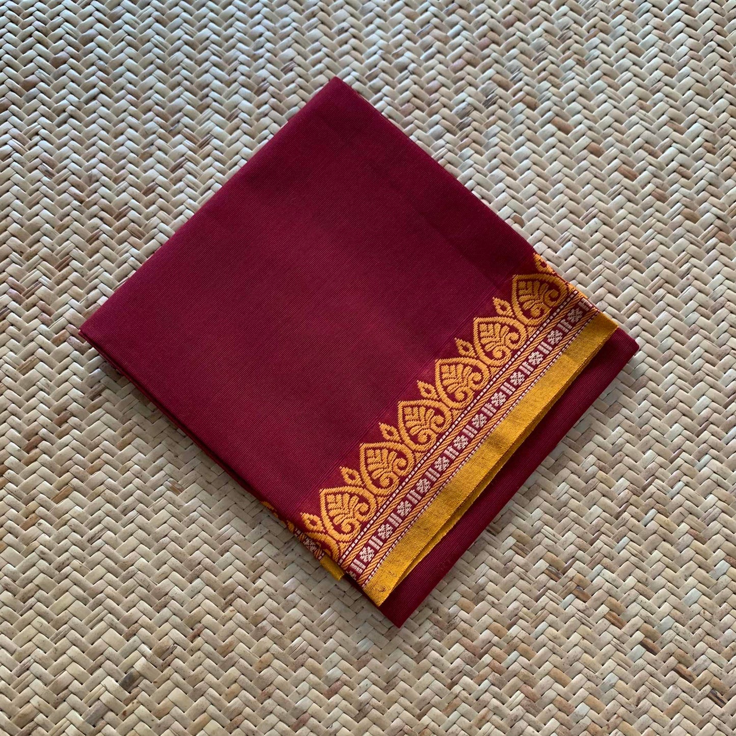 Maroon, Chettinad Cotton Blouse piece
