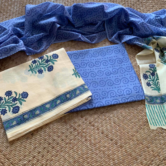 Mul Mul Cotton 3 Piece Salwar Suit Material, Pastel Yellow