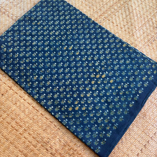 Ajrak Cotton Running Fabric, Blue