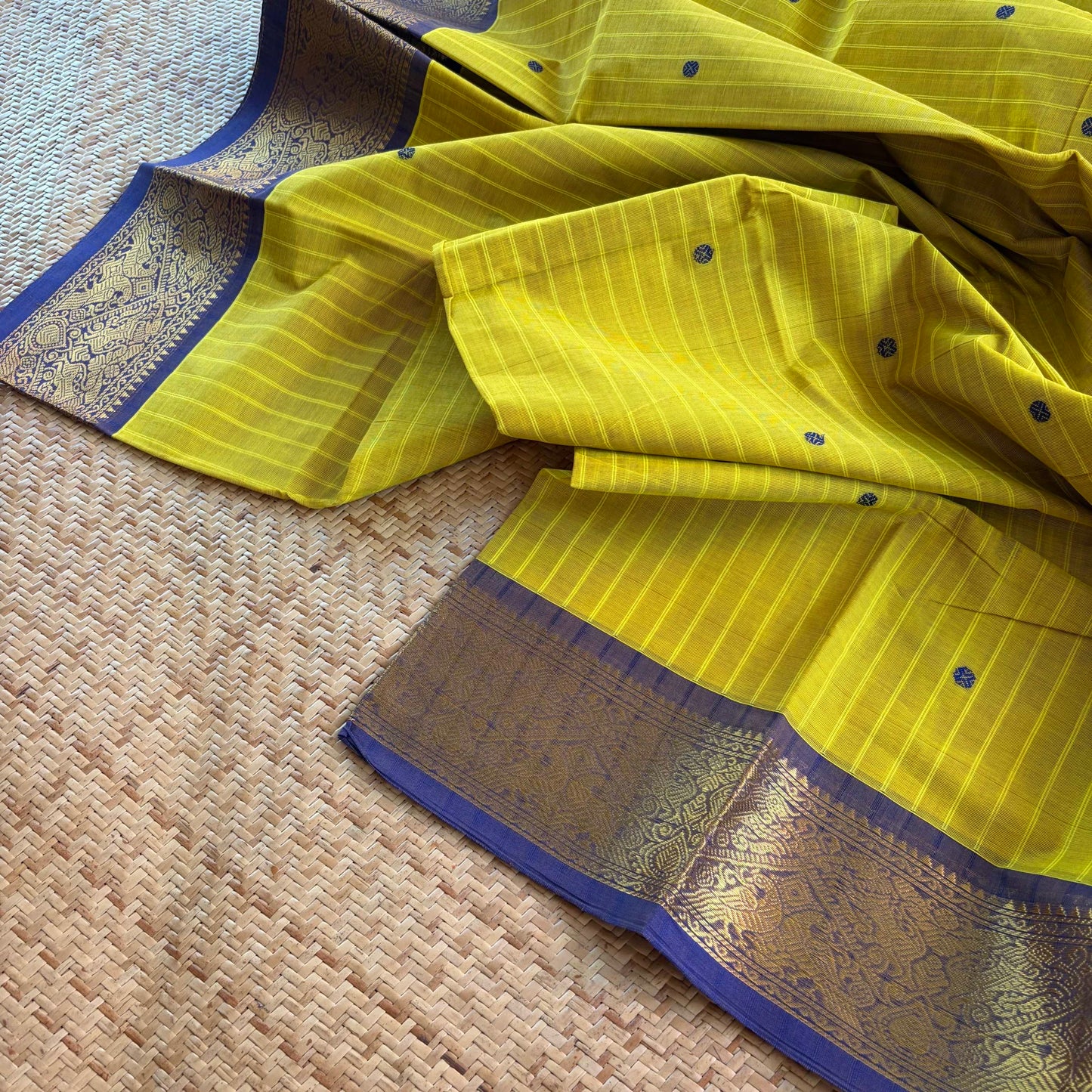 Chettinad Cotton Saree, Yellow