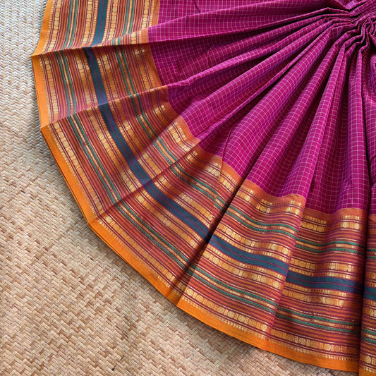 Chettinad Cotton Saree, Maroon