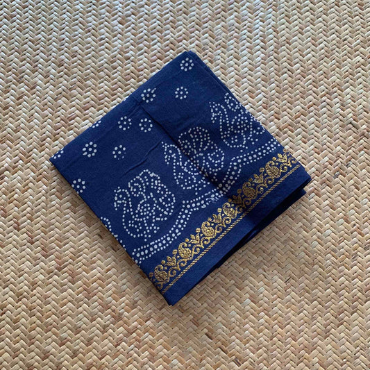 Dark Grey Wax Printed Cotton Blouse piece